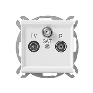 Gniazdka elektryczne - LEDart antenowe RTV/SAT końcowe, bez ramki - Ospel Sonata GPA-RS/m/00 , kolor biały - miniaturka - grafika 1
