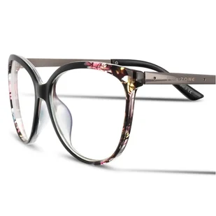 Okulary Kocie Oczy Korekcyjne z Antyrefleksem Zerówki POL-BLF-747K - Okulary korekcyjne, oprawki, szkła - miniaturka - grafika 1