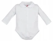 Body dla niemowląt - Makoma Białe Body z Kołnierzykiem 0305B Dł Rękaw 74 - miniaturka - grafika 1