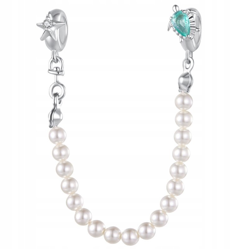 Charms Łańcuszek Zabezpieczający Charms Perły Srebro 925 Charmsy Trusky