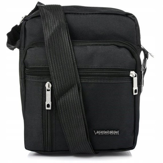 Torba Saszetka Męska Na Ramię Sportowa Torebka Raportówka Pojemna Czarna