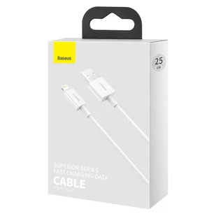 Baseus Superior kabel USB - Lightning 2,4A 0,25 m Biały (CALYS-02) - Kable USB - miniaturka - grafika 5