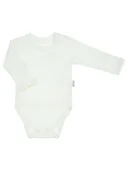 Body dla niemowląt - Dziecięce body bawełniane z długim rękawem kremowe Nicol,r.80 - miniaturka - grafika 1