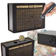 Skarbonki - SKARBONKA WYKREŚLANA PREZENT CEL 5000 PERSONALIZACJA CZARNA WYZWANIE OSZCZĘDZANIE - miniaturka - grafika 1