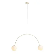 Lampy sufitowe - Podwójna lampa wisząca kulista UNA 1116H9 do salonu biała beżowa - miniaturka - grafika 1