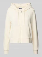 Bluzy damskie - Bluza rozpinana z wyhaftowanym logo - miniaturka - grafika 1