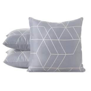 Poszewka 40 x 40 Dekoracyjna Geo 02 Stal+Beż - Poszewki na poduszki - miniaturka - grafika 2