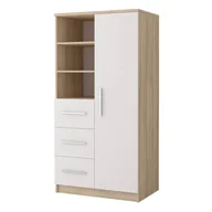 Regały - Regał OMEGA III 3S1D - 05 Biały/Dąb sonoma - miniaturka - grafika 1
