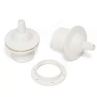 Oprawy, klosze i abażury - Biała plastikowa oprawka żarówki z dwoma pierścieniami umożliwiającymi montaż klosza lub abażuru oprawka E27 Kolorowe Kable - miniaturka - grafika 1