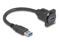 Kable komputerowe i do monitorów - DeLOCK Kabel typu-D USB 5 Gbps Typ-A męski na Typ-A żeński czarny 20 cm 87967 - miniaturka - grafika 1