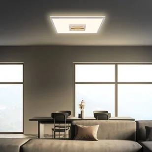 Briloner Lampa sufitowa LED Toro, matowy chrom, 42x42 cm, tworzywo sztuczne - Lampy sufitowe - miniaturka - grafika 1
