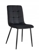Krzesła - Krzesło Tapicerowane Welurowe Nowoczesne Skandynawskie Loftowe Czarne - miniaturka - grafika 1