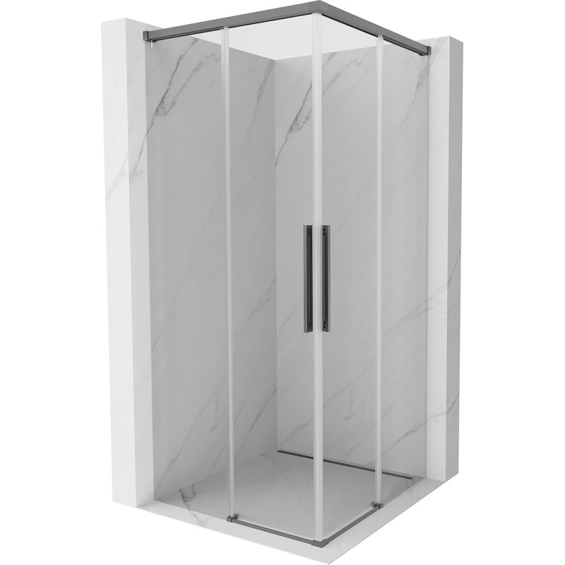 Mexen Rox Duo kabina prysznicowa rozsuwana 80 x 80 cm, transparent, gun metal - 8C2D-080-080-95-00