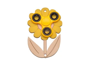 Dekor żółty kwiatuszek i żółty spinner do tablicy manipulacyjnej. - Zabawki interaktywne dla dzieci - miniaturka - grafika 1
