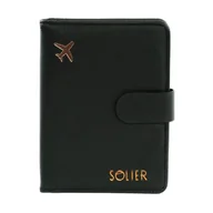 Portfele - Organizer podróżny na dokumenty etui na paszport portfel Solier SW40 BLACK - miniaturka - grafika 1