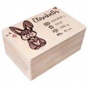 Pudełka i szkatułki - Pudełko z grawerem prezent na narodziny 30x20x14cm - miniaturka - grafika 1
