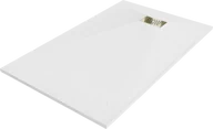 Brodziki prysznicowe - Mexen Hugo brodzik prostokątny SMC 160 x 70 cm, biały, maskownica złota - 42107016-G - miniaturka - grafika 1