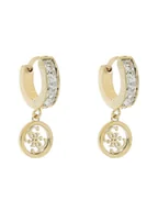 Kolczyki - Guess Kolczyki Huggie Me JUBE03 147JW Żółte złocenie - miniaturka - grafika 1