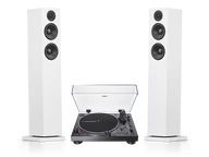 Zestawy stereo - Audio-Technica AT-LP120X-USB (czarny) + A38 (biały) - miniaturka - grafika 1