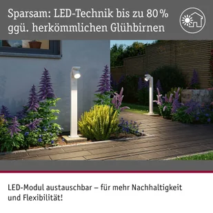 Paulmann Słupek oświetleniowy LED Cuff, aluminium, czujnik, biały - Lampy ogrodowe - miniaturka - grafika 2