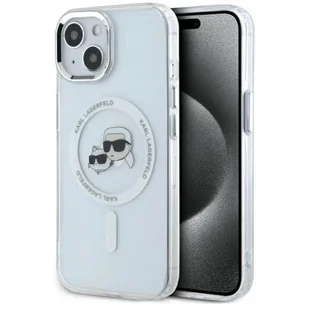 Etui KARL LAGERFELD IML Metal Karl&Choupette Head MagSafe do Apple iPhone 14 Biały | Bezpłatny transport - Etui i futerały do telefonów - miniaturka - grafika 1