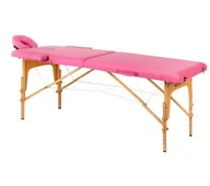 Krzesła i taborety kosmetyczne - Stół składany do masażu drewniany Komfort Activ Fizjo 2 segmentowe róż - miniaturka - grafika 1