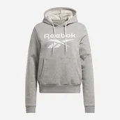 Bluzy damskie - Bluza z kapturem damska ocieplana Reebok Identity Big Logo Fleece Hoodie 100071917 S Szara (4066764813054). Bluzy damskie z kapturem - miniaturka - grafika 1