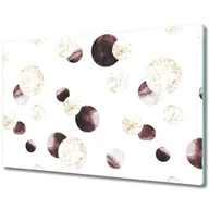 Deski do krojenia - Dekoracyjna Deska Kuchenna ze Szkła - Nowoczesne geometryczne koła złote i brązowe - 80x52 cm - miniaturka - grafika 1