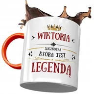 Kubki - Kubek Pomarańczowy Dla Wiktorii Koleżanki Prezent z Nadrukiem ze Zdjęciem + Opakowanie na prezent (wzór 03) - miniaturka - grafika 1