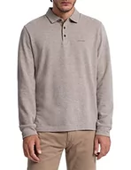 Bluzy męskie - Pierre Cardin Męska bluza polo z długim rękawem, Timber Wolf, XXL - miniaturka - grafika 1
