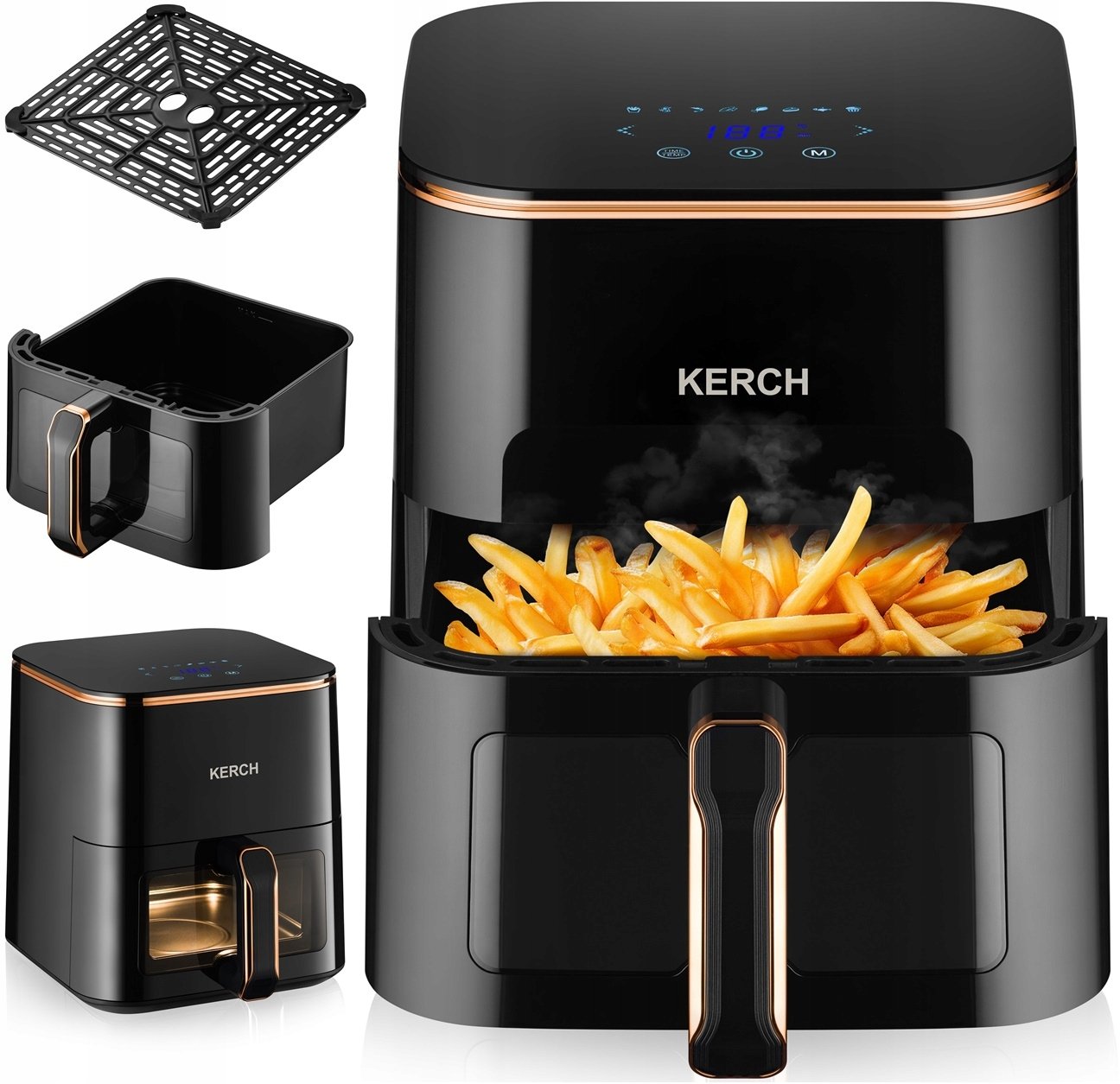 Frytkownica Beztłuszczowa Frytownica Kerch Iconi 5L 2500W Gold