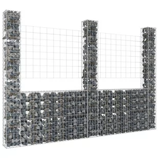 Vidaxl shumee shumee gabionowe z 3 słupkami żelazo 260x20x200 cm - Ogrodzenia - miniaturka - grafika 1