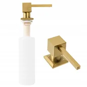 Mydelniczki i dozowniki mydła - Rea Dozownik zlewozmywakowy do płynu Rea złoty szczotkowany kwadratowy 10 - miniaturka - grafika 1