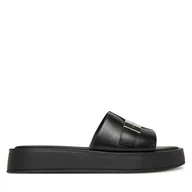 Klapki i japonki damskie - Klapki Calvin Klein Flatform Slide W/Ck Hw - Lth HW0HW02368 Czarny - miniaturka - grafika 1