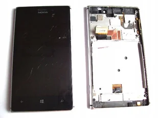NOKIA LUMIA 925 RAMKA WYŚWIETLACZ LCD USZKODZONY - Części serwisowe do telefonów - miniaturka - grafika 1