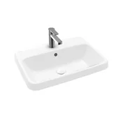 Umywalki - Villeroy & Boch Architectura Umywalka wpuszczana w blat 60x45 cm z przelewem weiss alpin 5A676001 - miniaturka - grafika 1
