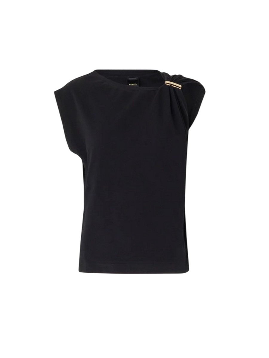 bluzka damskie pinko - melody sweter jersey bawełna - czarny