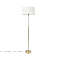 Lampy stojące - QAZQA Lampa podłogowa regulowana złota z białym kloszem 50 cm - Parte - miniaturka - grafika 1