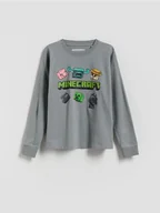 Bluzki dla chłopców - Reserved - Longsleeve Minecraft - ciemnoszary - miniaturka - grafika 1