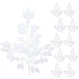 Gałązki Listki Białe 12szt - Sztuczne kwiaty - miniaturka - grafika 1
