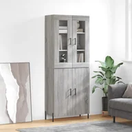 Witryny - vidaXL Witrynka szary dąb sonoma 69,5x34x180cm materiał drewnopochodny - miniaturka - grafika 1