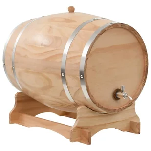 vidaXL Beczka na wino z kranikiem lite drewno sosnowe 35 L 50682 - Akcesoria i części AGD - miniaturka - grafika 1