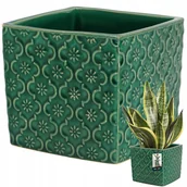 Donice - DONICZKA VINTAGE CERAMICZNA DONICA OSŁONKA NA KWIATY ZIOŁA ROŚLINY 13x13 CM - miniaturka - grafika 1