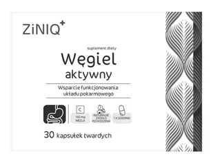ZINIQ Węgiel aktywny, 30 kapsułek - Układ pokarmowy - miniaturka - grafika 1