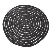 Dywany - Label51 LABEL51 Pleciony dywanik, bawełniany, okrągły, 150 cm, czarny - miniaturka - grafika 1