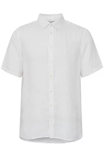 Koszule męskie - CASUAL FRIDAY Męska koszula CFAnton 0071 SS 100% lniana koszula koszulowa, 110602/Snow biała, M, 110602/Snow White, M - grafika 1