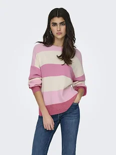 ONLY Sweter w kolorze różowo-kremowym - Swetry damskie - miniaturka - grafika 1