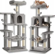 Drapaki dla kotów - DRAPAK DLA KOTA DUŻY XL 6 POZIOMÓW WYSOKI LEGOWISKO SŁUPEK DOMEK 143cm - miniaturka - grafika 1