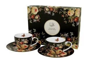 Duo Gift Filiżanki espresso ze spodkami 110 ml komplet 2 szt WARDA DUG_3177 - Serwisy do kawy i herbaty - miniaturka - grafika 1
