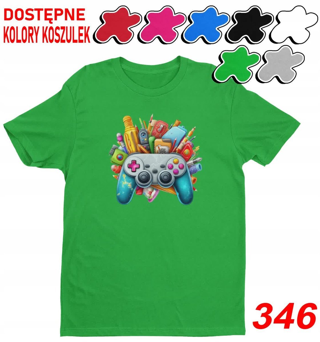 Dziecięca Koszulka T-Shirt Z Nadrukie Wybór Duży Dla Fana Gry Pad-M134-140